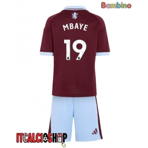 Aston Villa Ibrahim Mbaye #19 Prima Maglia Bambino 2026-27 Manica Corta (+ Pantaloni corti)